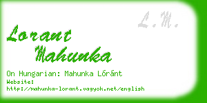 lorant mahunka business card
